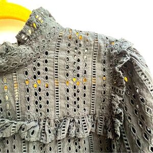Size Medium Black Eyelet Madewell Blouse